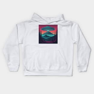 UFO Chronicles Podcast - UFO Glitch Artwork V7 Kids Hoodie